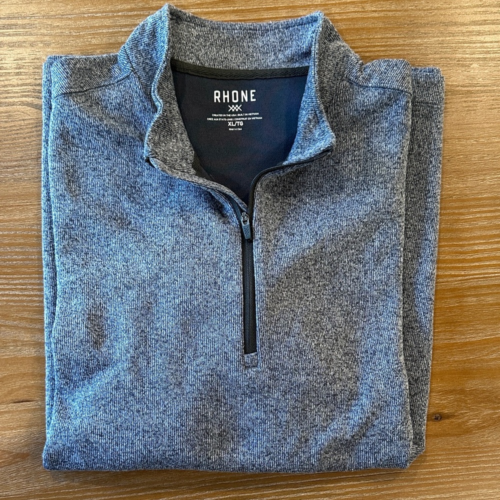 Rhone Men's Zip-Up Sweater in Heather Gray
